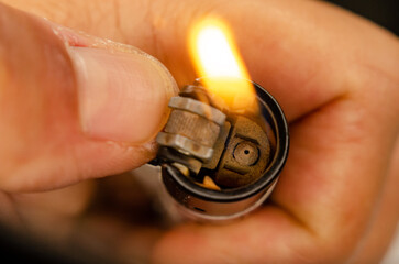 hand holding a lighter