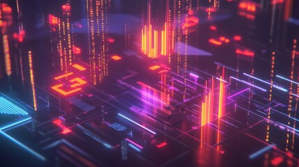 Fototapeta premium Illuminating currency transactions abstract finance dimension digital art virtual realm conceptual viewpoint