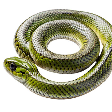 green snake isolated on transparent white background png
