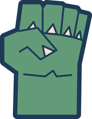 Green hand street drawing vector illustration