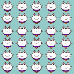 background head white cat