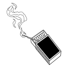burning matchstick vector illustration