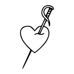 love and pain line art