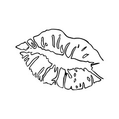 abstract kiss mark line art graphic