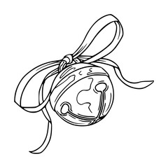 christmas bell outline illustration