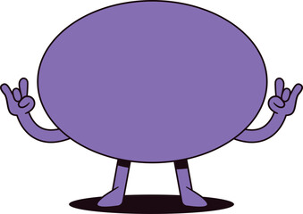 Purple oval geometric character vector illustration