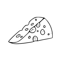 cartoon cheese slice illustration line art