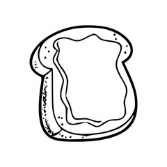 cartoon toast illustration line art