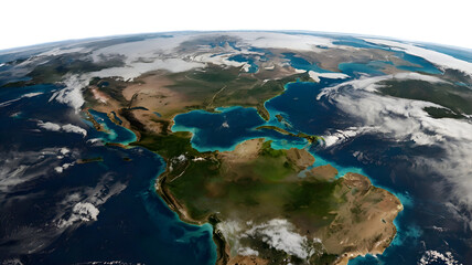 Planet earth globe from space isolated on transparent white background png