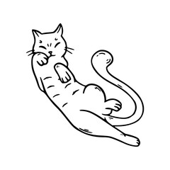 happy cat reclining vector design