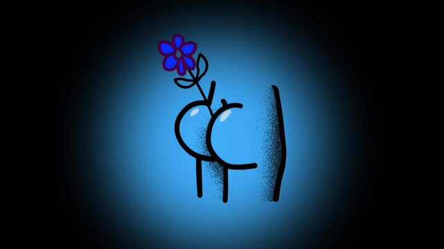 Cute ass dancing and holding flower