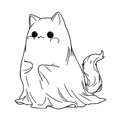 adorable boo cat vector design