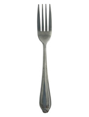 Fork isolated on white background. aluminum fork clipping path isolated household object. kitchenware item clipart for isolated , clipping path , clipart element