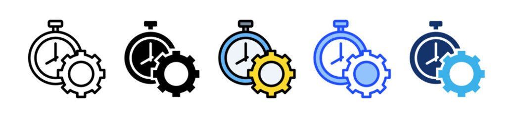 Work Efficiency Icon Set With Multiple Style Collection