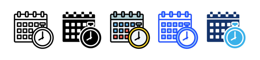 Deadline Icon Set With Multiple Style Collection