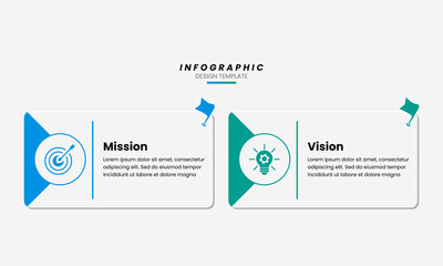 Best Business Infographic Design Template with Two Steps Mission and Vision