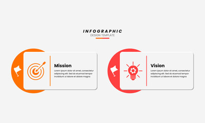 Best Business Infographic Design Template with Two Steps Vision and Mission