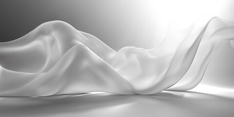 Obraz premium Abstract pastel wave layers in soft gradient colors, creating a smooth and modern 3D effect. Perfect for backgrounds, web design, presentations, and creative projects.