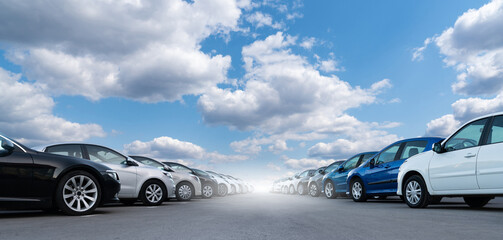 A lot of cars in a rows. Used car sales © scharfsinn86