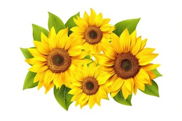 Obraz premium Sunflower border plant white background inflorescence.