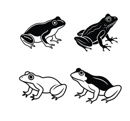 Frog  line art vector illustration 