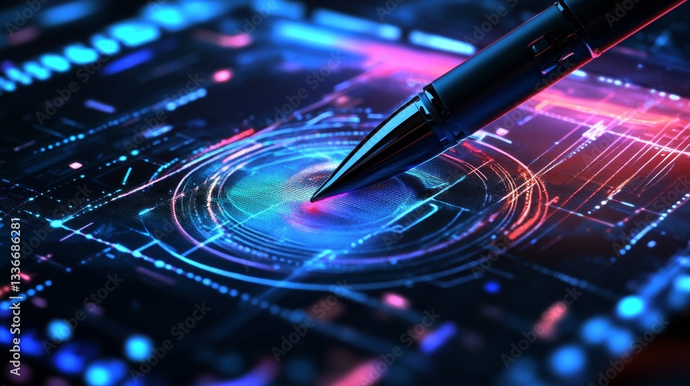 Poster creating digital art a stylus on a table studio gigapixel image close-up artistic depiction