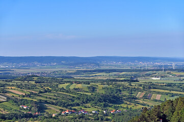 Agricultural fields landscape in Burgenland , Austria,spring season