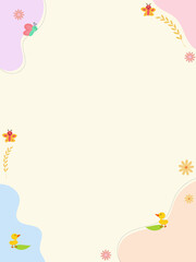 Pastel Decorative Frame with Soft Animal Accents