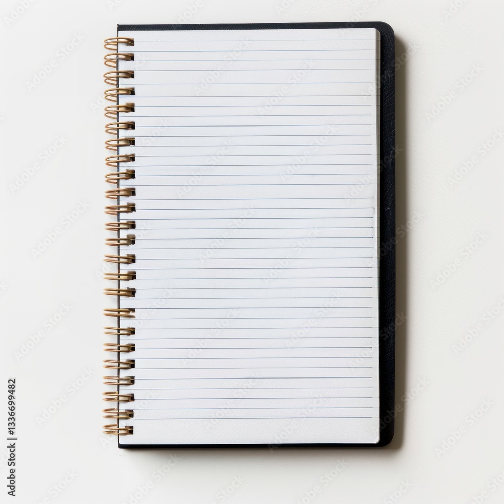 Poster spiral-bound lined notebook open