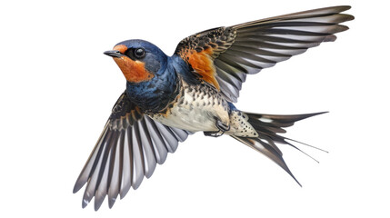 Welcome swallow flying with open wings on transparent background