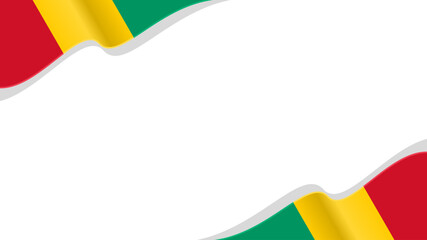 wavy guinea flag frame background with copy space for text. for national day