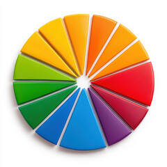 Obraz premium A color wheel displaying various hues captured in realistic photography style ideal for business revenue reports and presentations to enhance visual understanding of creative concepts