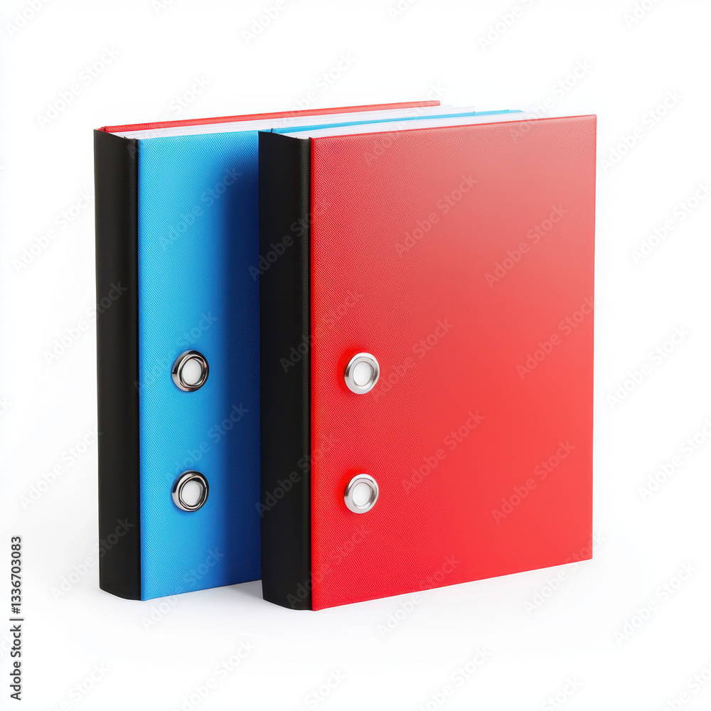 Poster two business workflow binders in a realistic photography environment designed for document organizat