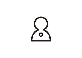 Heart Medical Line logo png transparent template icon vector illustration