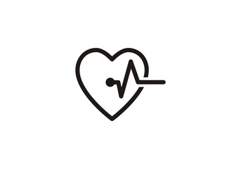 Heart Medical Line logo png transparent template icon vector illustration