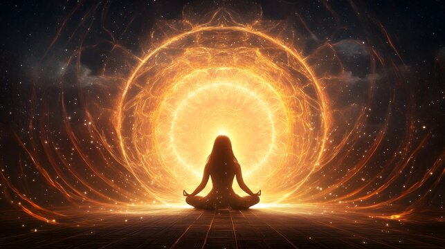 Goddess Kamakhya seated in her sacred temple, surrounded by swirling mystical energy and divine light