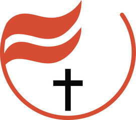 Fire Cross with christian logo