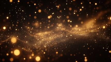 Obraz premium Golden particles swirl and shimmer in a mesmerizing display of light and texture