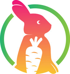 Rabbit with Carrot logo design