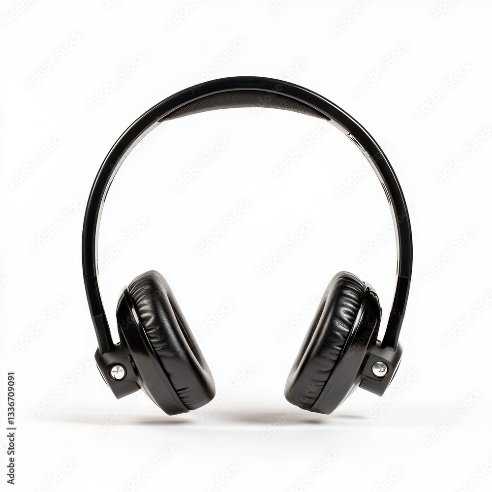 Poster high-quality image of a pair of headphones designed for conference calls highlighting their ergonomi