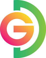 GD letter logo design