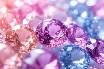 Pink crystal ball with diamonds on a dark background, shiny and luxurious gemstone decoration