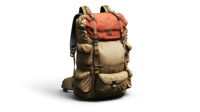 A rugged outdoor backpack showcasing a blend of earthy tones, perfect for hiking and adventure enthusiasts