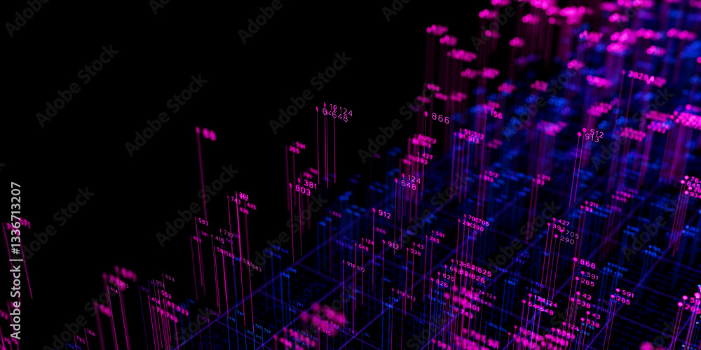 Poster big data complex plane graph. quantum computing universe. cyber space of ai technology. futuristic g