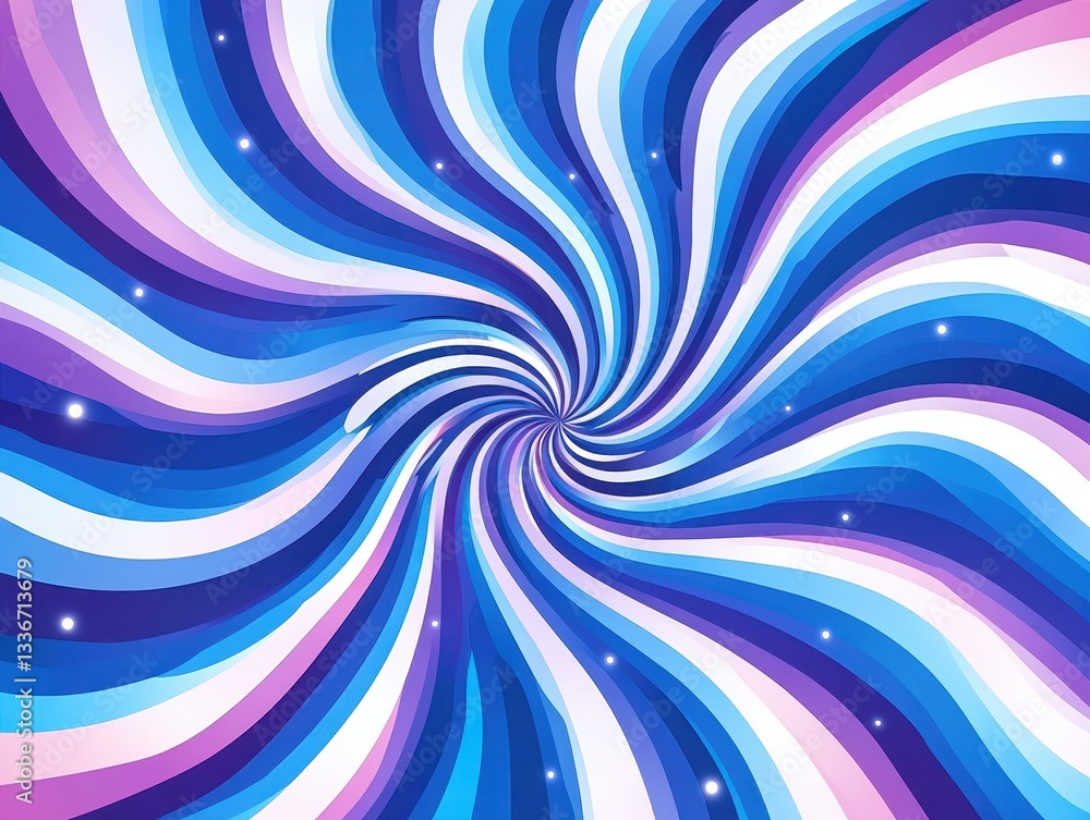 Poster colorful swirling abstract pattern with vibrant waves and starry background