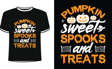 Pumpkin Sweet Spooks And Treats t shirt design with Halloween
