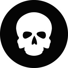 Skull crossbone pirate icon logo Halloween ghost graphic danger anatomy symbol Silhouette. Cartoon skull death flat and line vector isolated on transparent background for apps and game