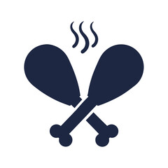 Simple Chicken Drumsticks with Steam silhouette vector Illustration
