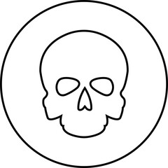 Skull crossbone pirate icon logo Halloween ghost graphic danger anatomy symbol Silhouette. Cartoon skull death flat and line vector isolated on transparent background for apps and game
