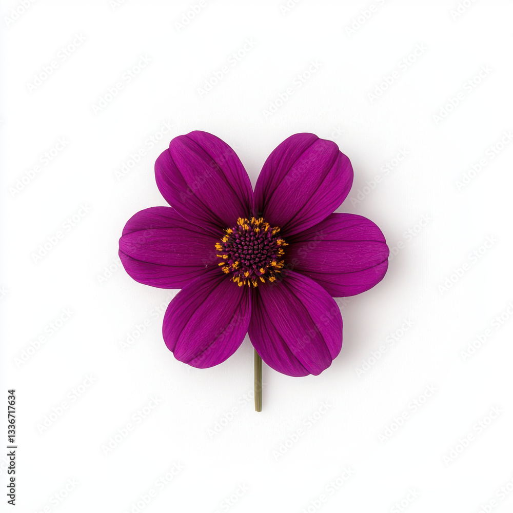 Poster single cosmos flower captured in stunning detail with realistic photography on a white background id